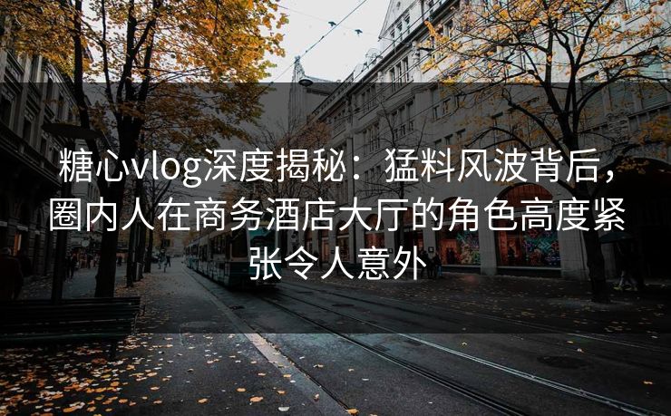 糖心vlog深度揭秘：猛料风波背后，圈内人在商务酒店大厅的角色高度紧张令人意外
